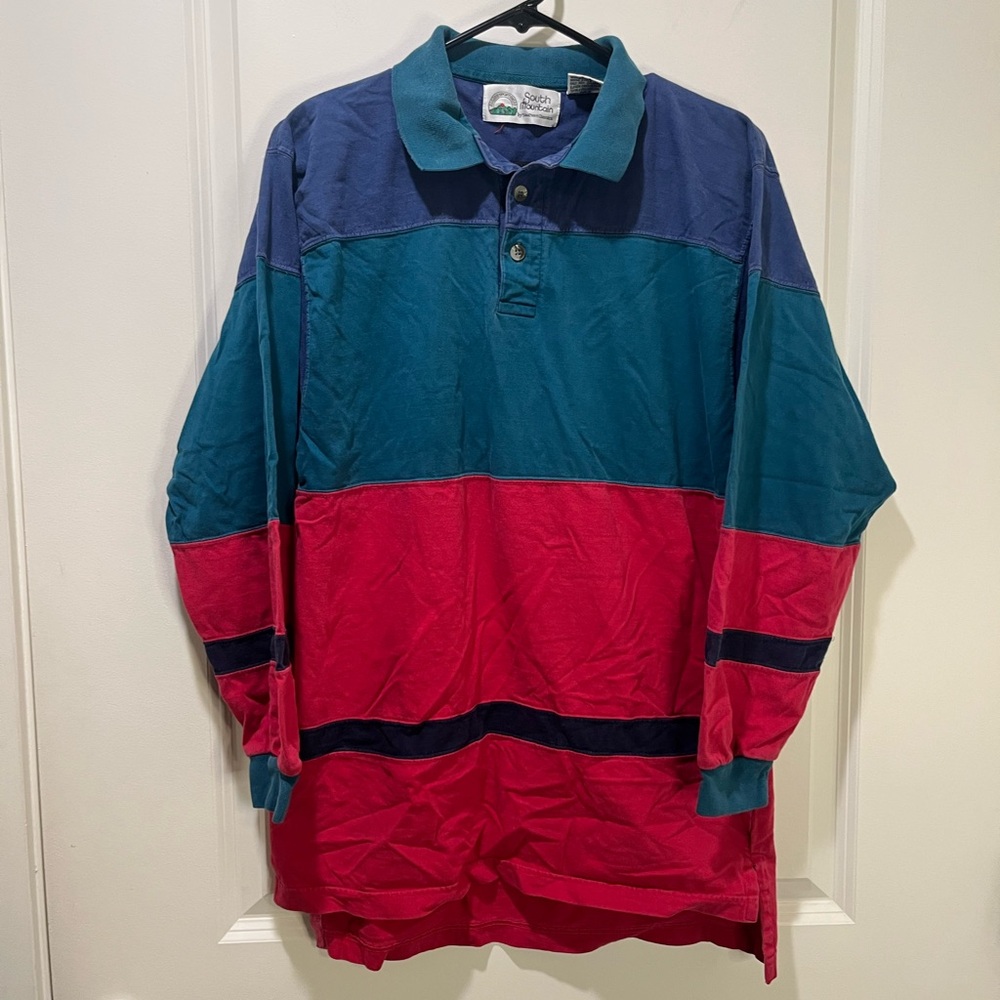 vintage South Mountain long-sleeve rugby-style polo shirt